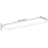 Piano per Tavolo 110x20x2,5 Rettangolare Legno Massello Acacia 370885