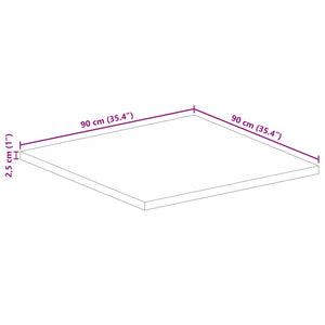 Piano per Tavolo 90x90x2,5 cm Quadrato Legno Massello di Acacia 370942