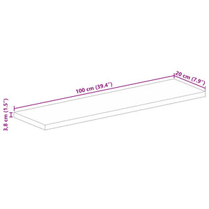 Piano Tavolo 100x20x3,8 cm Rettangolare Legno Massello Acacia 370949