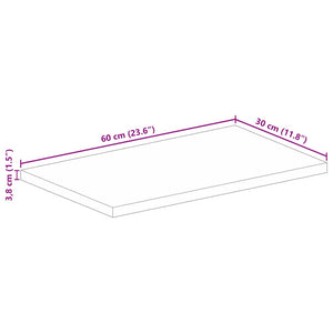 Piano Tavolo 60x30x3,8 cm Rettangolare Legno Massello Acacia 370957