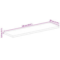 Piano Tavolo 100x30x3,8 cm Rettangolare Legno Massello Acacia 370961