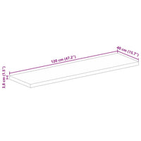 Piano Tavolo 120x40x3,8 cm Rettangolare Legno Massello Acacia 370975