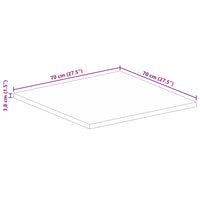 Piano Tavolo 70x70x3,8 cm Quadrato Legno Massello di Acacia 370997