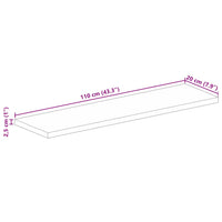 Piano per Tavolo 110x20x2,5 Rettangolare Legno Massello Mango 371427