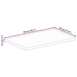 Piano per Tavolo 50x30x2,5 cm Rettangolare Legno Massello Mango 371433