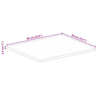 Piano per Tavolo 60x50x2,5 cm Rettangolare Legno Massello Mango 371457