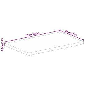 Piano per Tavolo 60x20x3,8 cm Rettangolare Legno Massello Mango 371617