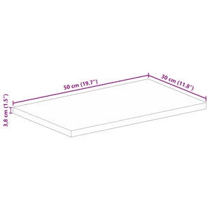 Piano per Tavolo 50x30x3,8 cm Rettangolare Legno Massello Mango 371628