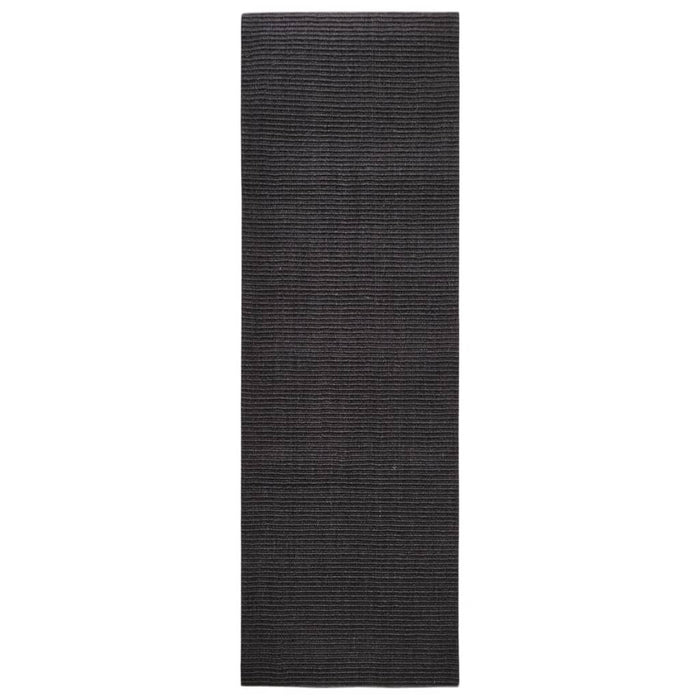 Tappeto in Sisal per Tiragraffi Nero 80x250 cm 3203436