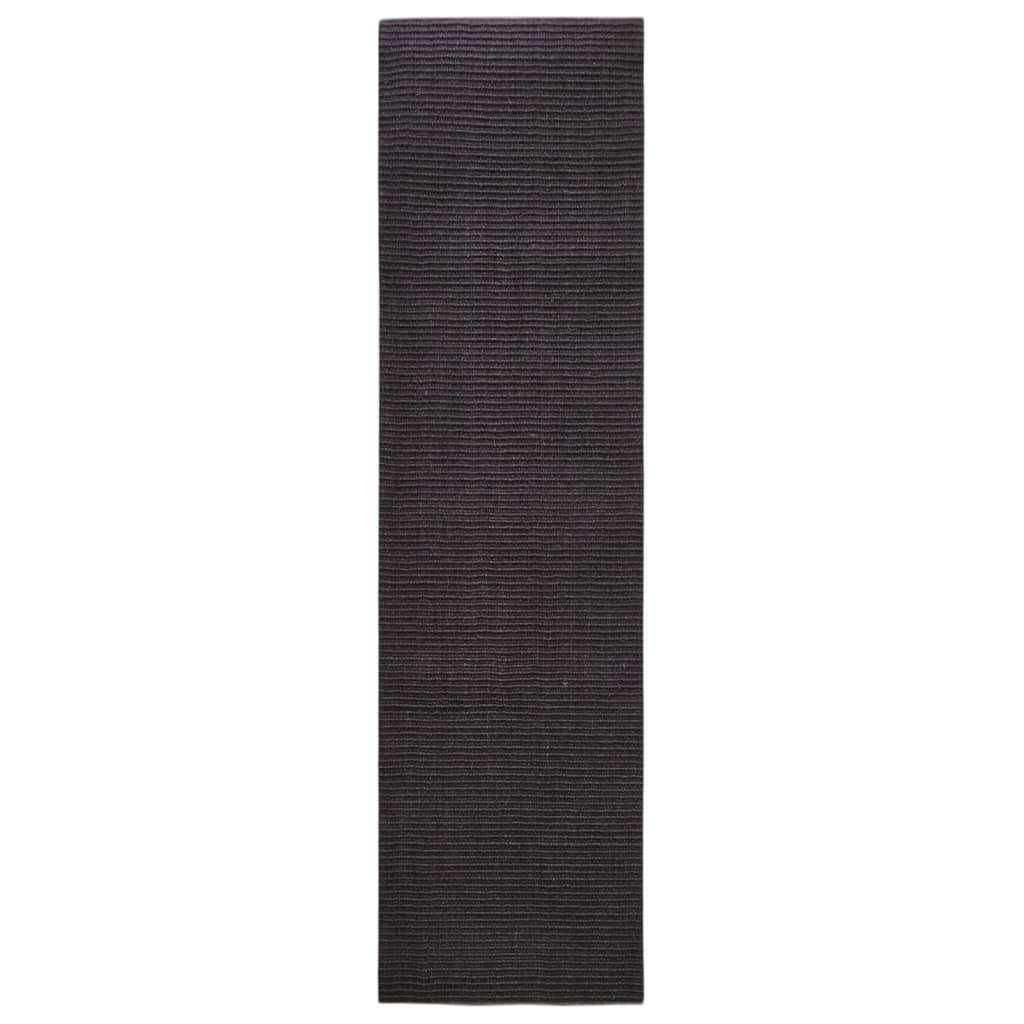 Tappeto in Sisal per Tiragraffi Nero 80x300 cm 3203437