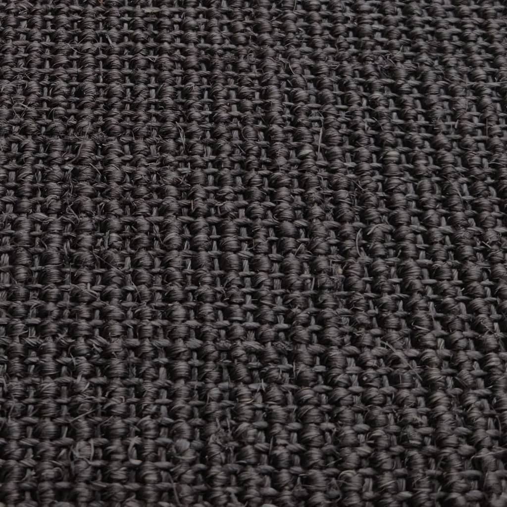 Tappeto in Sisal per Tiragraffi Nero 80x350 cm 3203438