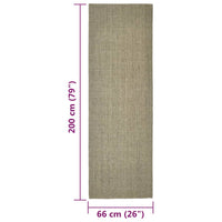 Tappeto in Sisal per Tiragraffi Tortora 66x200 cm 3203483