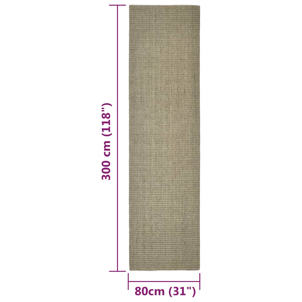 Tappeto in Sisal per Tiragraffi Tortora 80x300 cm 3203491