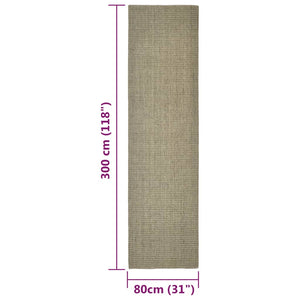 Tappeto in Sisal per Tiragraffi Tortora 80x300 cm 3203491