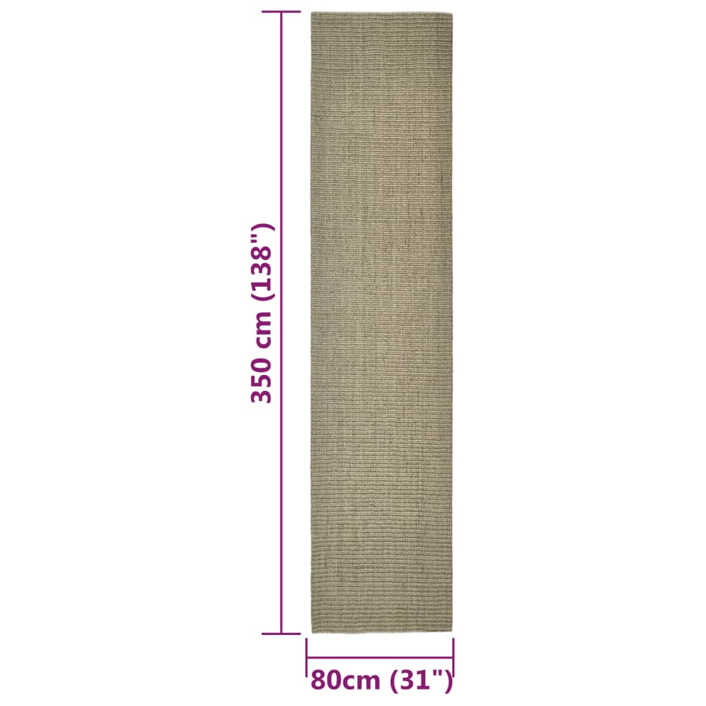 Tappeto in Sisal per Tiragraffi Tortora 80x350 cm 3203492