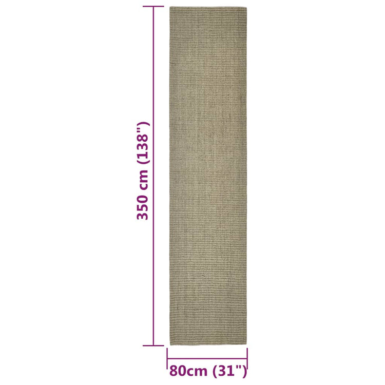 Tappeto in Sisal per Tiragraffi Tortora 80x350 cm 3203492