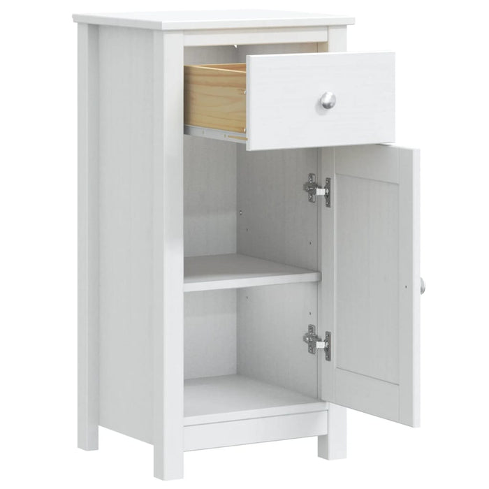 Mobile da Bagno BERG Bianco 40x34x80 cm Legno Massello di Pino 358540