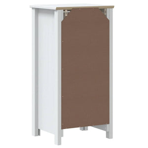 Mobile da Bagno BERG Bianco 40x34x80 cm Legno Massello di Pino 358540