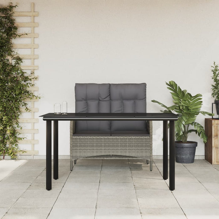 Set da Pranzo da Giardino 2 pz con Cuscini in Polyrattan Grigio 3203505