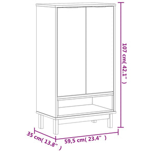 Scarpiera FLAM 59,5x35x107 cm in Legno Massello di Pino 357818