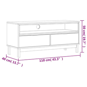 Mobile TV FLAM 110x40x50 cm in Legno Massello di Pino 357819