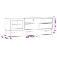 Mobile TV FLAM 158x40x50 cm Anta in Vetro Massello di Pino 357821