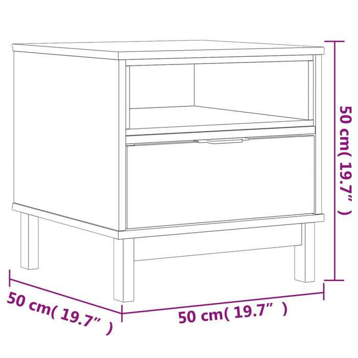 Tavolino FLAM 50x50x50 cm in Legno Massello di Pino 357823