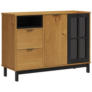 Credenza FLAM 110x40x80 cm Anta in Vetro Massello di Pinocod mxl 127694