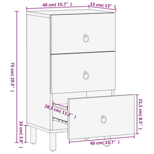 Credenza 40x33x75 cm in Legno Massello di Mango 358235