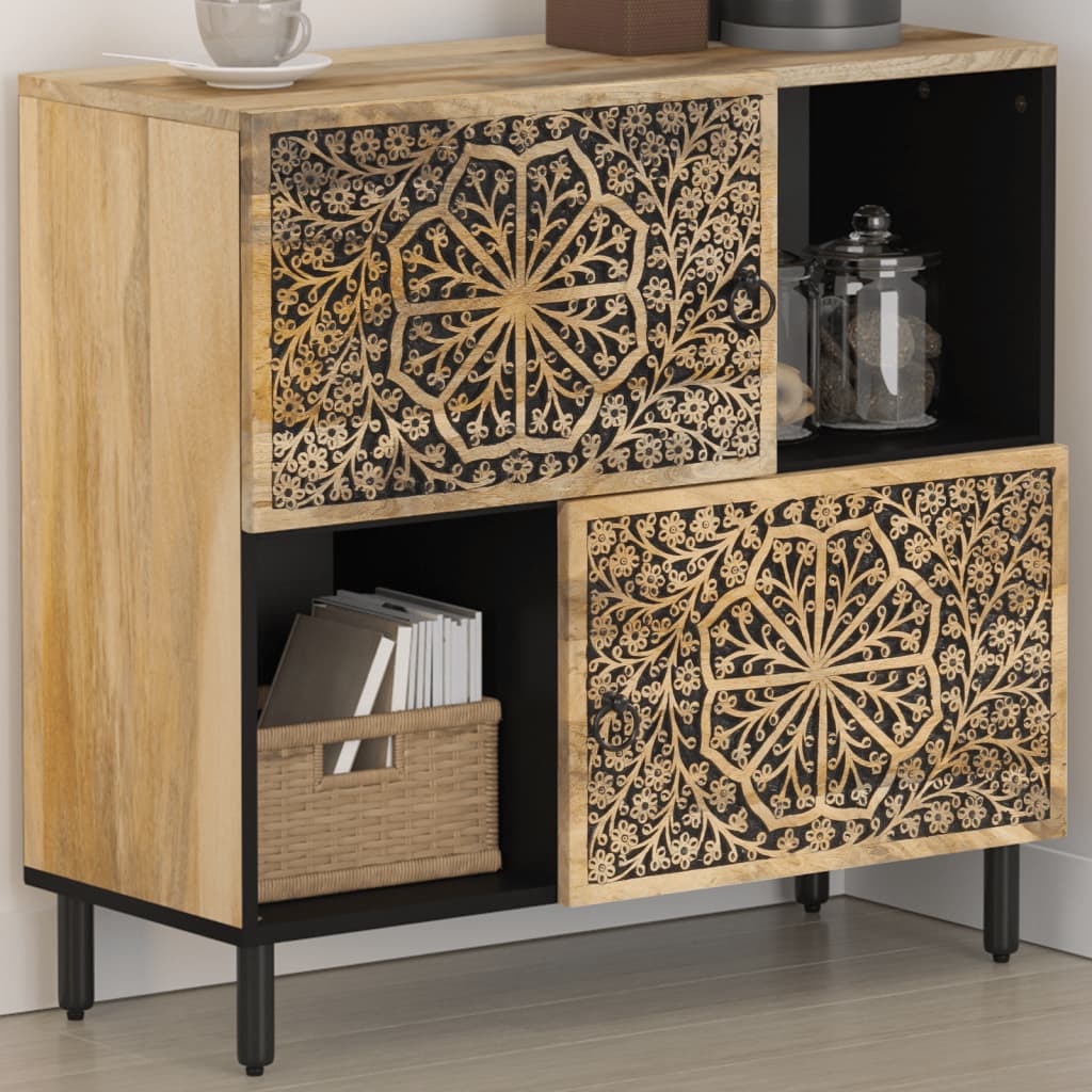 Credenza 80x33x75 cm in Legno Massello di Mango 358239