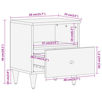 Comodino 40x33x46 cm in Legno Massello di Mango 358254