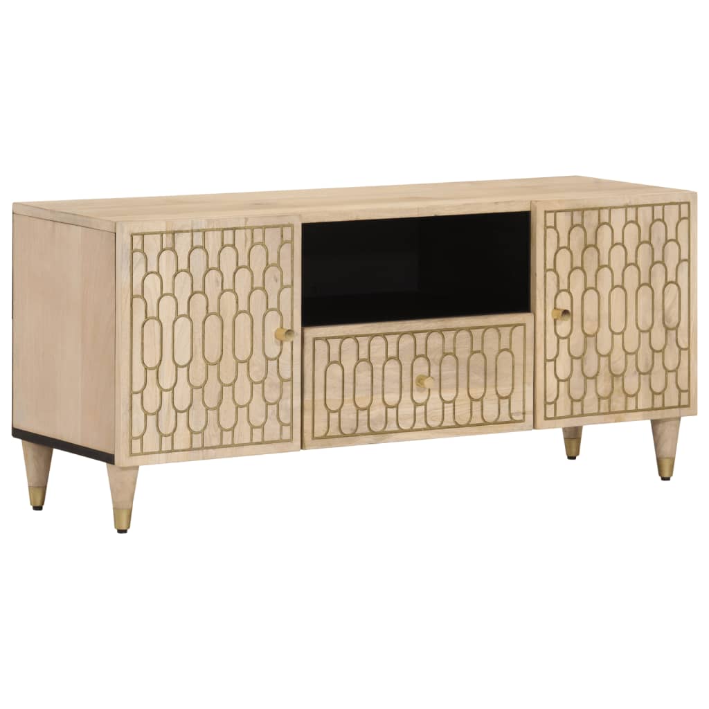 Mobile Porta TV 105x33x46cm in Legno Massello di Mango 358262