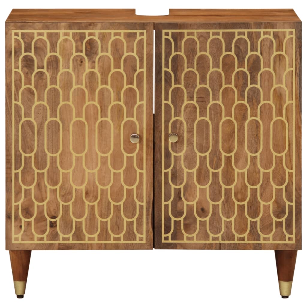 Mobile Lavabo da Bagno 62x33x58cm in Legno Massello di Mango 358303