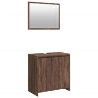 Set Mobili da Bagno 2 pz Rovere Marrone in Legno Multistrato 835699