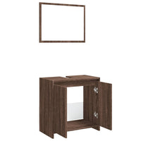 Set Mobili da Bagno 2 pz Rovere Marrone in Legno Multistrato 835699