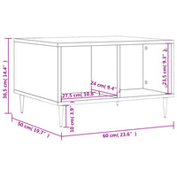 Tavolino da Salotto Rovere Marrone 60x50x36,5 cm in Multistrato 830539