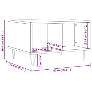 Tavolino da Salotto Bianco 60x50x36,5 cm in Legno Multistrato 830540