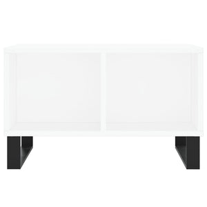 Tavolino da Salotto Bianco 60x50x36,5 cm in Legno Multistrato 830548