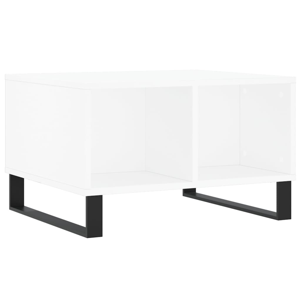 Tavolino da Salotto Bianco 60x50x36,5 cm in Legno Multistrato 830548