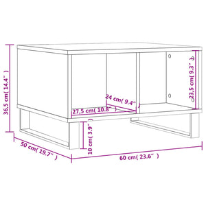 Tavolino da Salotto Bianco 60x50x36,5 cm in Legno Multistrato 830548