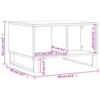 Tavolino da Salotto Nero 60x50x36,5 cm in Legno Multistrato 830549