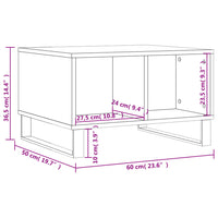 Tavolino Salotto Bianco Lucido 60x50x36,5 cm Legno Multistrato 830550