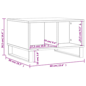 Tavolino Salotto Bianco Lucido 60x50x36,5 cm Legno Multistrato 830550