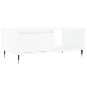 Tavolino da Salotto Bianco 90x50x36,5 cm in Legno Multistrato 830556