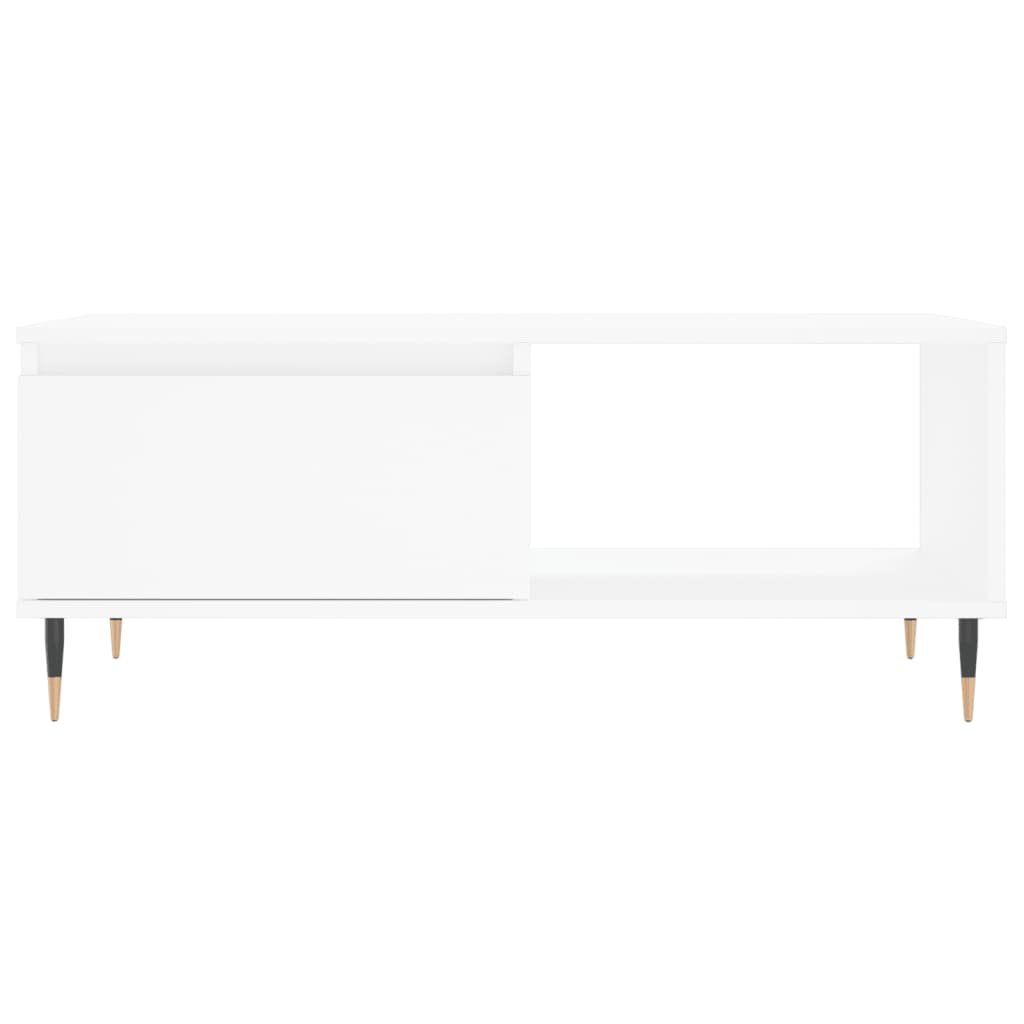 Tavolino da Salotto Bianco 90x50x36,5 cm in Legno Multistrato 830556