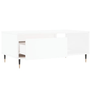 Tavolino da Salotto Bianco 90x50x36,5 cm in Legno Multistrato 830556