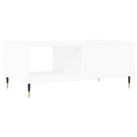 Tavolino da Salotto Bianco 90x50x36,5 cm in Legno Multistrato 830556