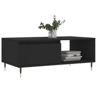 Tavolino da Salotto Nero 90x50x36,5 cm in Legno Multistrato 830557