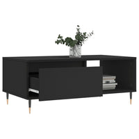 Tavolino da Salotto Nero 90x50x36,5 cm in Legno Multistrato 830557