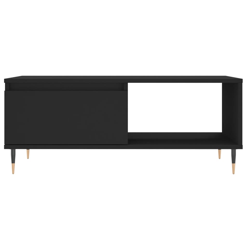 Tavolino da Salotto Nero 90x50x36,5 cm in Legno Multistrato 830557